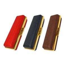 PAGO 고무인닷컴 우드 패턴 똑딱이 예쁜 도장 지갑 케이스 모음. 도장집 보관함 파우치 박스, 브라운