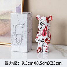 폭력적인 곰 장식품 창조적 인 재미있는 거실 TV 캐비닛 장식 어린이 돼지 저금통 트렌드 오피스 클럽 장식, 27cm, 빨간 입술, 1개