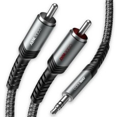 코드웨이 3.5mm AUX to 2RCA 스테레오 오디오 케이블, 혼합색상, 1개
