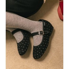 디퍼슈 벨린 스퀘어 도트 메리제인 5CM [스웨이드]