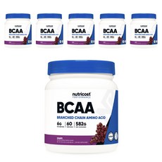nutricost BCAA支鏈胺基酸補充粉 葡萄口味 582g, 60顆, 6罐