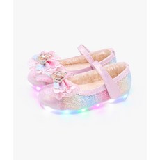 KIPHANT LED 레인보우 허니콤 펄 여아 털 구두