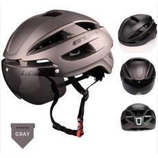 (KC인증 국내당일배송) [GUB] CJD 에어로 고글 헬멧 (65cm)(2XL 빅사이즈), 그레이, 1개