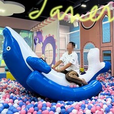 에어 놀이터 실내 풍선 물 놀이기구 장난감 바나나 보트 트램폴린 어린이 집 야외 에어시소, 2.5 미터 두께의 돌고래 시소 색상은 사용자 정의를