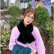 ᴅ.ʏ sʜᴏᴘ/【台灣 】女生素色加厚絨毛短圍巾 仿兔毛圍脖 保暖圍巾 保暖發熱 秋冬必備款韓系穿搭