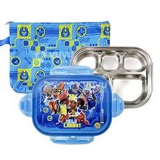 헬로카봇15 식판 도시락 가방세트 25000 YP4225, 파랑, 1개