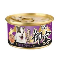 御宴 GOEN 貓湯罐 白身鮪魚+鮮蝦 80g 補充水分營養 貓咪副食罐, 1個