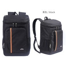 2단 보냉가방 아이스박스 가정용 외출용 캠핑 대용량 보냉가방 아이스백 백팩, 21L, 블랙