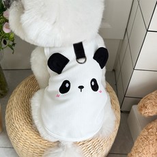 DFMEI 寵物衣服春夏可牽引華夫格背心狗狗貓咪, 1個, 白色熊貓