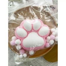 초대형 고양이 발바닥 실리콘 DIY 타바 스퀴시, 1개, E. 대형 핑크 플러시 고양이 발 약 CM