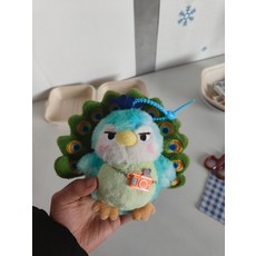 綠孔雀毛絨玩偶掛件, 綠孔雀【1個】包含斜挎包 高品質:21cm, 1個