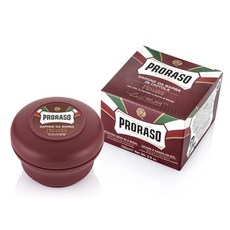 PRORASO 刮鬍皂 義大利製 敏感肌/綠茶薄荷/檀香, 1個, 現貨-紅色 檀香 刮鬍皂