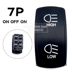 12V 24V 20A 자동차 보트 토글 로커 스위치 방수 파란색 LED 빛 5Pin ON-OFF SPST 해양 ATV 트럭 트레일러, 63 HIGH LOW-7P
