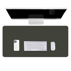 위어셀 가죽 데스크 와이드 장패드 마우스패드 논슬립 키보드 매트, M 사이즈(80cm*40cm), 1개, 올리브