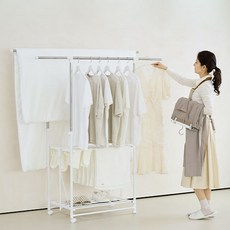 양드레 키다리 빨래건조대 행거 이동식 접이식 대형 아기 수건 튼튼한 이불건조대, 화이트