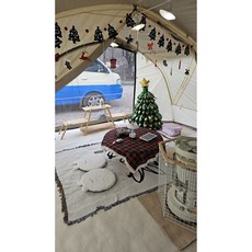 CAMPING DECO 폴러스터프 투맨텐트 호환 러그 가방포함 캠핑카페트, 모던베이지, 폴러스터프 투맨텐트 카페트+가방+발매트