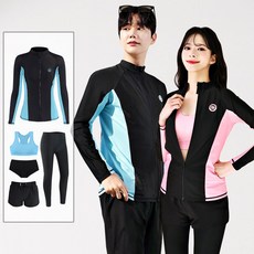 로이몬스터 풀세트 오버핏 체형커버 배색 집업 래쉬가드 빅사이즈 ROYMONSTER