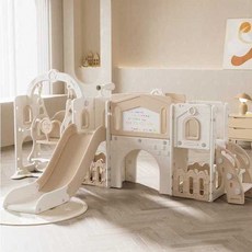 가정용 정글짐 놀이터 그네 클라이밍 실내미끄럼틀 장난감 상세페이지 조합 놀이기구 키즈, 1개, 빅 신동 콤보 (카키 브라운)+통로+화판