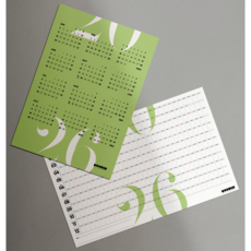 [무딘취향] 2026 포스터 캘린더 포스터1+메모형1, D set 그린(그린1+메모형1)