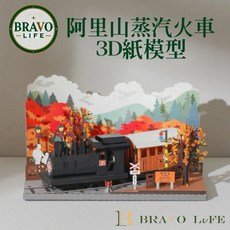 紙模型DIY材料包 阿里山蒸氣火車 3D雷射紙雕 手作擺飾, 1個