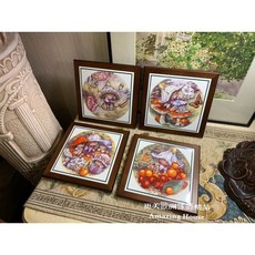 花精靈瓷磚畫 壁飾 掛飾 一套四個花色, 1個