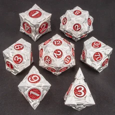 쿠쿠스토어 7개 자연 덩굴 잎 DND 금속 주사위 세트 던전 앤 드래곤 RPG 롤플레잉 다면체 D4 D10, 01 2SG070