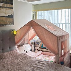 공주침대 모기장 침대 캐노피 인테리어 가림막 레이스커튼, 백옥가루 긴 옆 커튼 2개