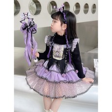 萬聖節服裝女孩春夏秋冬裙子女寶寶洛麗塔庫洛米連衣裙毛衣兩件套