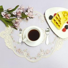 테이블 레이스 1개 매트 자수 빈티지, 상세페이지 참조