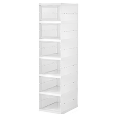 免安裝一體式折疊透明鞋盒鞋櫃，大容量多層鞋子收納神器，摺疊設計不佔空間【SN0829】, 1個, 02.六層-免安裝鞋櫃