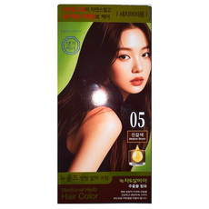 댕기머리 뉴골드 한방 칼라 크림 염색약 5호 진갈색, 1개