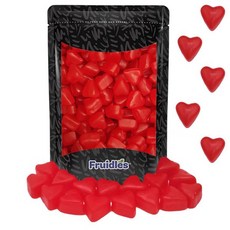 프루들즈 발렌타인 체리 주쥬 하트 젤리 맛있는 구미 캔디 재미있고 축제 분위기의 휴일 간식 파티 선물 (반 파운드), 1 파운드, 1개