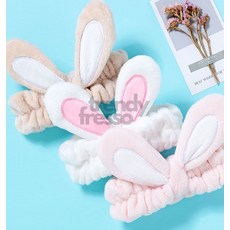 넛츠샵 토끼 귀 세안밴드 여자머리띠, 화이트