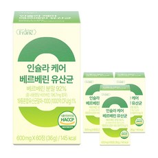 인슐라 케어 고함량 베르베린 92% 바나바잎 유산균, 4개, 60정