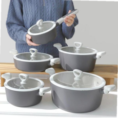 냄비 인덕션냄비 키친플라워 세라믹코팅 멀티냄비 투톤 2개세트 59000EA 1EA, 쿠키라떼 IH냄비, (18편+20양)