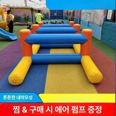 공기 주입식 삼각 사다리 망치 바벨 아치형 체육 교구 놀이용, 1개, 두꺼운형 양면 이중 허들