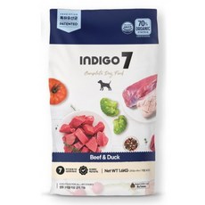 INDIGO 전연령 강아지 세븐 B 포 독 맞춤식단 건식사료, 소, 1.6kg, 1개