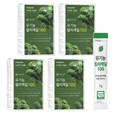 유기농 컬리케일 100% 곱슬케일 컬리케일분말 케일가루 스틱 파우더, 4박스, 30g