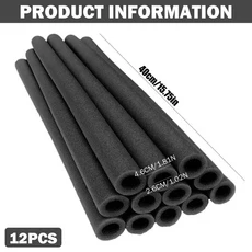 12pcs 트램펄린 폼 튜브 스폰지 점프 침대 난간 울타리 충돌 방지 보호 빈 라운드, 01 Black