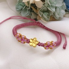 儒家寶寶 純金9999 桃花編織手繩/手鍊