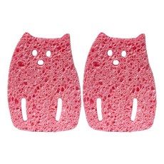 키니비니 유아 목욕 스펀지 셀룰로오스 100% 순식물성, 2개, 핑크(냥냥)