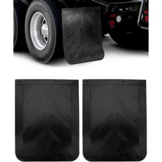 QWORK 세미 트럭 트랙터 트레일러 헤비 듀티 고무 스플래시 가드 유니버설 자동차 또는 머드 펜더 30인치 x 23.5인치 두께 14인치 페어 블랙 플랩