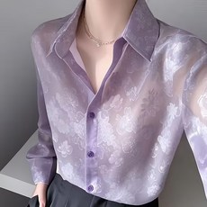 DFMEI 紫色薄款防曬襯衫女款早春減齡高端法式漂亮長袖開衫上衣
