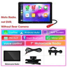 Jansite 7" 오토바이 DVR 또는 플레이어 GPS 네비게이터 무선 CarPlay AndSMPSid Auto 모니터(TPMS 포함), 03 Moto Player-not DVR, 01 없음