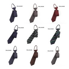 [폴라츠옴므] VOLLRADS폴라츠 남성 정장용 자동 지퍼넥타이 솔리드 스트라이프 체크 패턴타이VN400