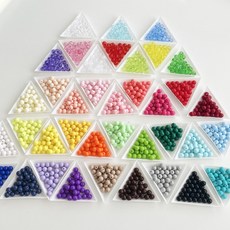 비즈발 100개 비즈 팔찌 만들기 컬러 구슬발 8mm 키링 아크릴 최다색상 DIY 원형 공예 재료 배바늘 38색, 24. 화이트, 1개