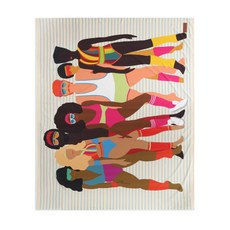 아마포 스트라이프 그래픽 스카프