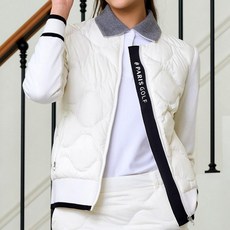 엘르골프 물결 퀼팅 니트소매 경량 다운 점퍼-6J82001_IC