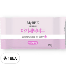 마이비 아기 세탁비누 아카시아향 180g, 18개