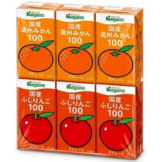 사과 귤 주스 과즙 100% 스트레이트 무첨가 종이팩 125ml×6개 후지 3개・온주 3개 보존료 무사용 나가노 토마토, 1개, 1g